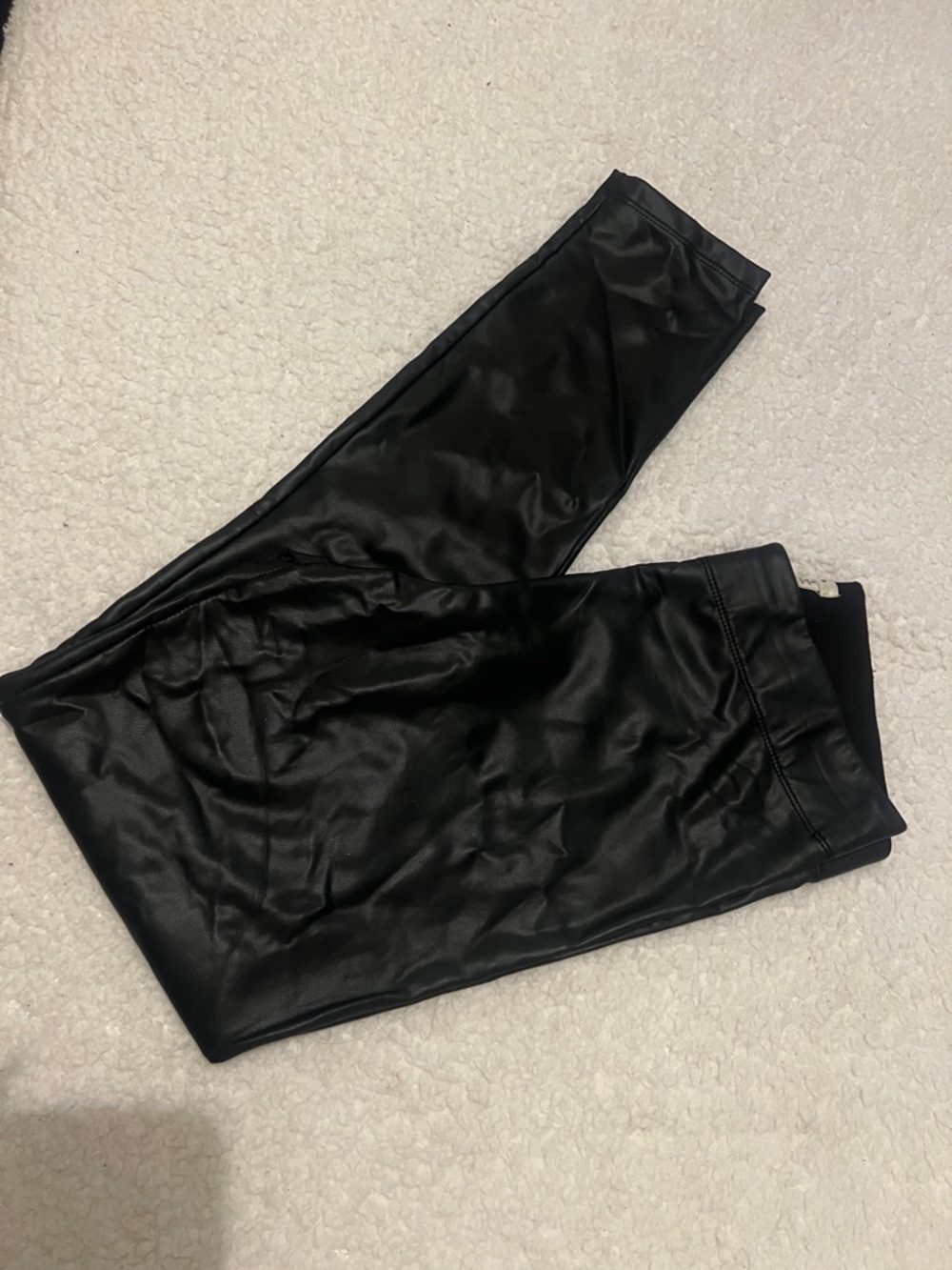 Max Studio Black Faux Leather Jogger Pants